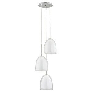 Lampa wisząca 3-punktowa RONDA biały/transparentny