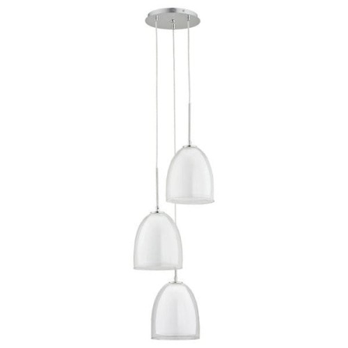Lampa wisząca 3-punktowa RONDA biały/transparentny
