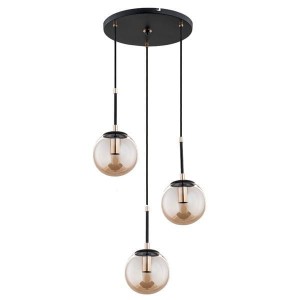 Lampa wisząca 3-punktowa SEBIA czarny/złoty