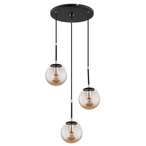 Lampa wisząca 3-punktowa SEBIA czarny/złoty