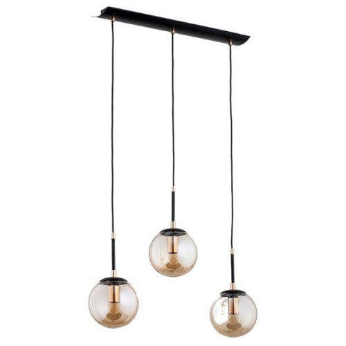 Lampa wisząca listwa 3-punktowa SEBIA czarny/złoty