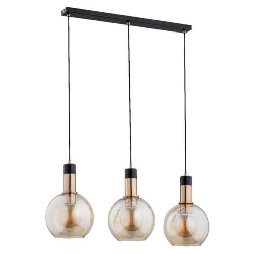 Lampa wisząca listwa 3-punktowa MAYA czarny/złoty
