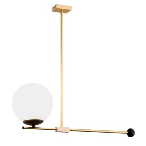 Awangardowy lamp złota biała kula MEGAN 4738 ARGON
