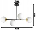 Lampa Wisząca 4-punktowa MILO BLACK GOLD #869