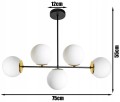 Lampa Wisząca 5-punktowa MILO BLACK GOLD #870
