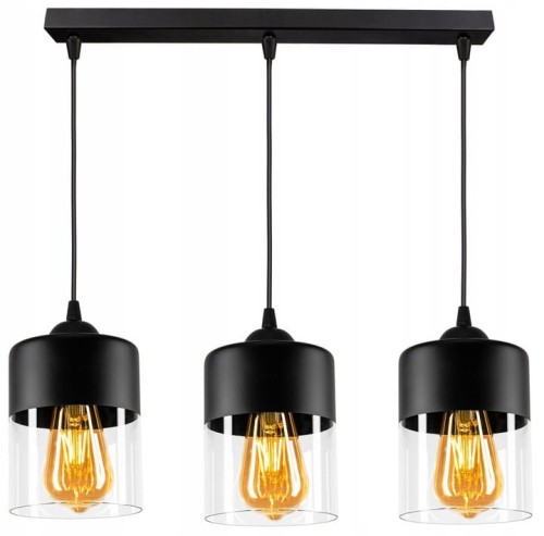 Nowoczesna Lampa listwa Szklane klosze RETRO LED #968 