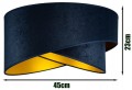 Lampa wisząca z welurowym abażurem ABAŻUR DUO NAVY granatowy #835