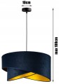 Lampa wisząca z welurowym abażurem ABAŻUR DUO NAVY granatowy #835