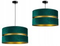 Lampa wisząca z abażurem welurowym ABAŻUR GREEN zielony/złoty #848