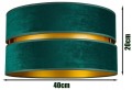 Lampa wisząca z abażurem welurowym ABAŻUR GREEN zielony/złoty #848
