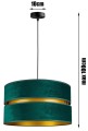 Lampa wisząca z abażurem welurowym ABAŻUR GREEN zielony/złoty #848
