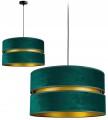 Lampa wisząca z abażurem welurowym ABAŻUR GREEN zielony/złoty #848