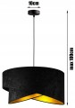 Lampa wisząca z welurowym abażurem ABAŻUR DUO BLACK czarny #837