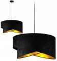 Lampa wisząca z welurowym abażurem ABAŻUR DUO BLACK czarny #837