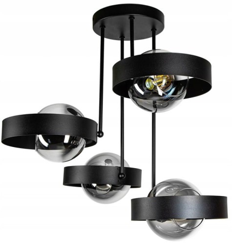 Lampa sufitowa 4-punktowa RING czarny/dymiony #777