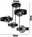 Lampa sufitowa 4-punktowa RING czarny/dymiony #777