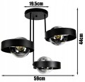 Lampa sufitowa 3-punktowa RING czarny/dymiony #776