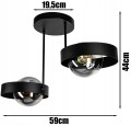 Lampa sufitowa 2-punktowa RING czarny/dymiony #775