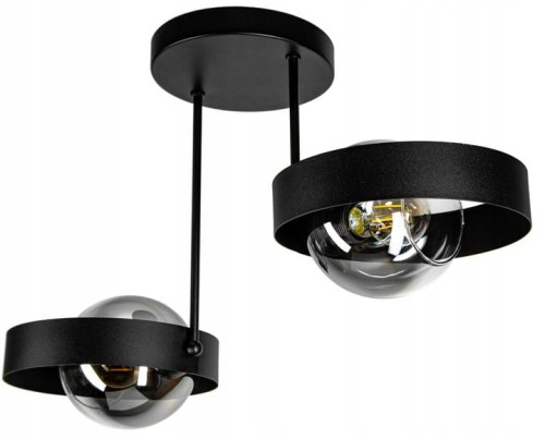 Lampa sufitowa 2-punktowa RING czarny/dymiony #775