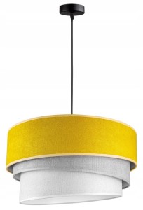 Lampa wisząca ABAŻUR TRIO żółty/szary #825