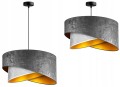Lampa wisząca z welurowym abażurem ABAŻUR DUO GREY szary #841