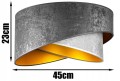 Lampa wisząca z welurowym abażurem ABAŻUR DUO GREY szary #841