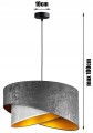 Lampa wisząca z welurowym abażurem ABAŻUR DUO GREY szary #841