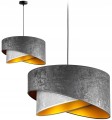 Lampa wisząca z welurowym abażurem ABAŻUR DUO GREY szary #841