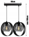 Lampa wisząca 2-punktowa listwa RING grafit/miodowy/transparentny #905
