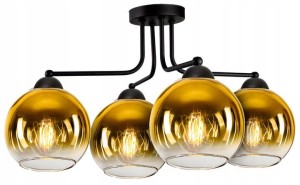 Lampa sufitowa 4-punktowa GOLDEN GLASS czarny/złoty #816