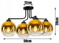 Lampa sufitowa 4-punktowa GOLDEN GLASS czarny/złoty #816
