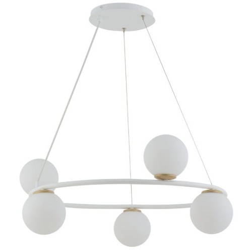 GAMA KOŁO 5 biały złoty lampa wisząca