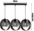Lampa wisząca 3-punktowa listwa RING grafit/miodowy/transparentny #906