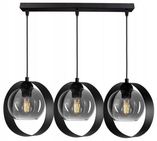 Lampa wisząca 3-punktowa listwa RING grafit/miodowy/transparentny #906