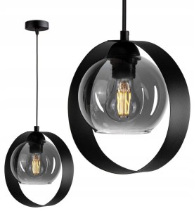 Lampa wisząca 1-punktowa RING grafit/miodowy/transparentny #904
