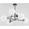 Lampa wisząca 6-punktowa SAGITO mosiądz/czarny