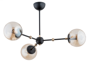 Lampa wisząca żyrandol 3-punktowy ITORIS ZŁOTA