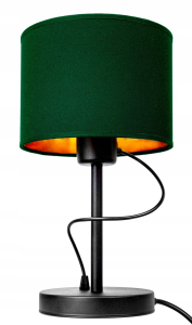 Lampa stołowa/biurkowa z welurowym abażurem ABAŻUR GREEN zielony #459 