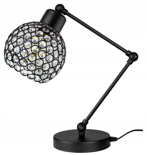 Lampa biurkowa CRYSTAL BALL czarny/kryształki #604 