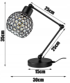 Lampa biurkowa CRYSTAL BALL czarny/kryształki #604 
