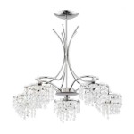 Lampa wisząca 5 -punktowa z kryształkami KALIOPA chrom