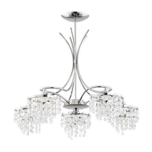 Lampa wisząca 5 -punktowa z kryształkami KALIOPA chrom