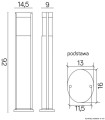 Lampa stojąca zewnętrzna ELIS TO 3902-H 919 AL