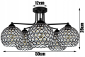 Lampa sufitowa 5-punktowa CRYSTAL BALL czarny/kryształki #636 