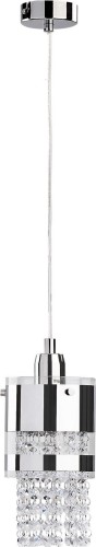 Lampa wisząca 1-punktowa z kryształkami BRUNO chrom