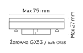 Kinkiet zewnętrzny Fan Kwadrat FKW-K100