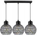 Lampa wisząca 3-punktowa listwa CRYSTAL BALL czarny/kryształki #595 