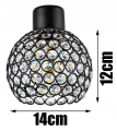 Lampa wisząca 3-punktowa listwa CRYSTAL BALL czarny/kryształki #595 