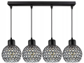 Lampa wisząca 4-punktowa listwa CRYSTAL BALL czarny/kryształki #596 