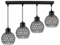 Lampa wisząca 4-punktowa listwa CRYSTAL BALL czarny/kryształki #596 